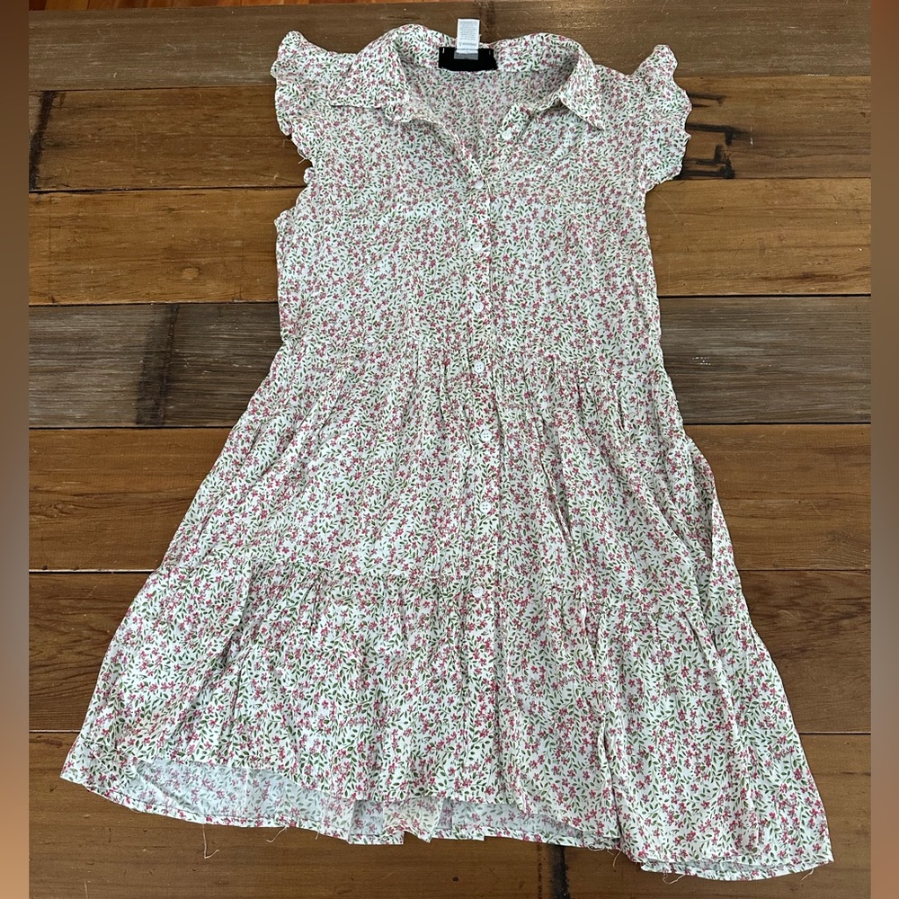 Know One Cares Ruffle Floral Print Sleeveless Mini Dress Size M